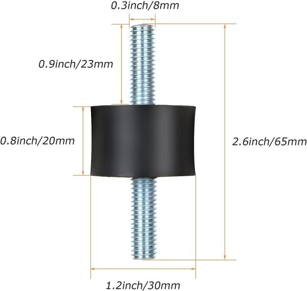30X20MM M8  A  TİP LASTİK TAKOZ 8 ADET SET, 16 ADET ŞAPKALI m8 SOMUNLA BİRLİKTE