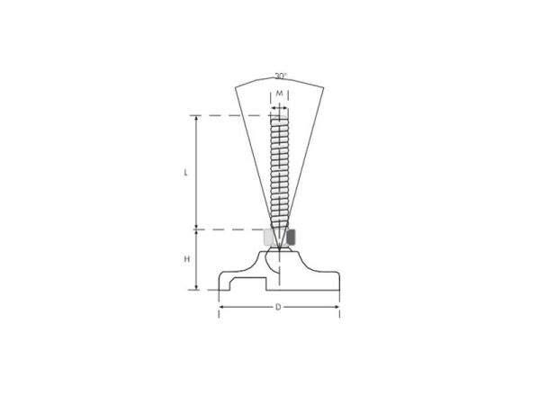 Polyamid Tabanlı Mafsallı Hafif Tip Makine Ayak  M10x50 Çap60