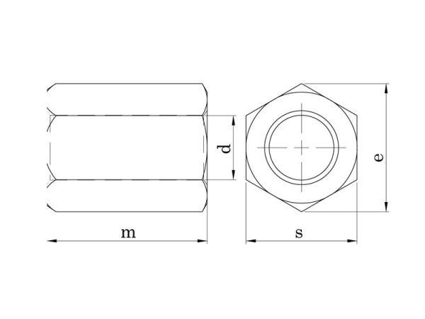 M12x40 mm Uzatma Somunu DIN 6334