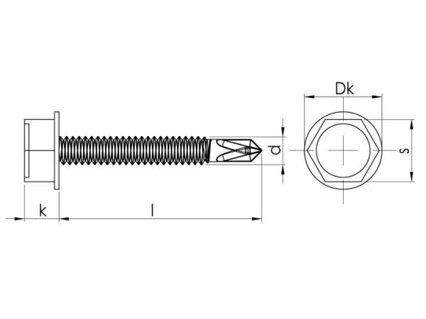 4.8x19 mm Çatı Trapez Vidası DIN 7504-K
