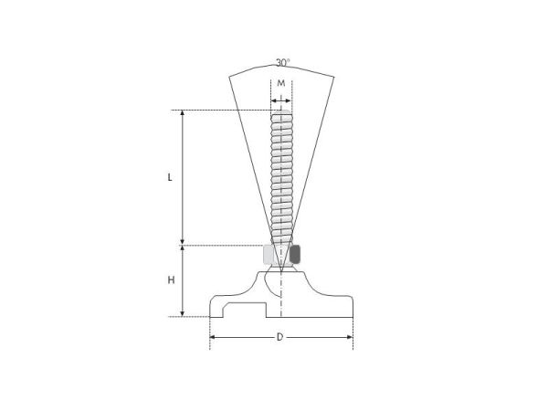 Polyamid Tabanlı Mafsallı Makine Ayak   M16x60 Çap80