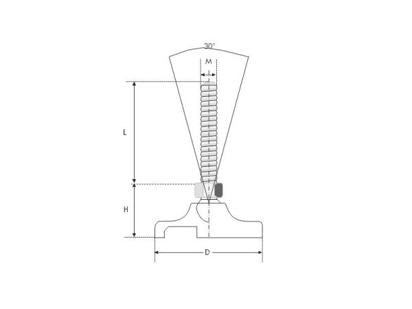 Çelik Tabanlı Cıvatalı Mafsallı Krom Ayak D60 16x100