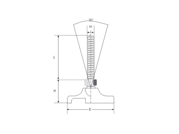 Çelik Tabanlı Cıvatalı Mafsallı Krom Ayak D60 16x60