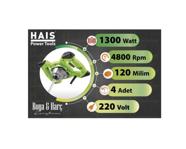 HAİS Boya ve Harç Karıştırıcı 1300 Watt JL1636