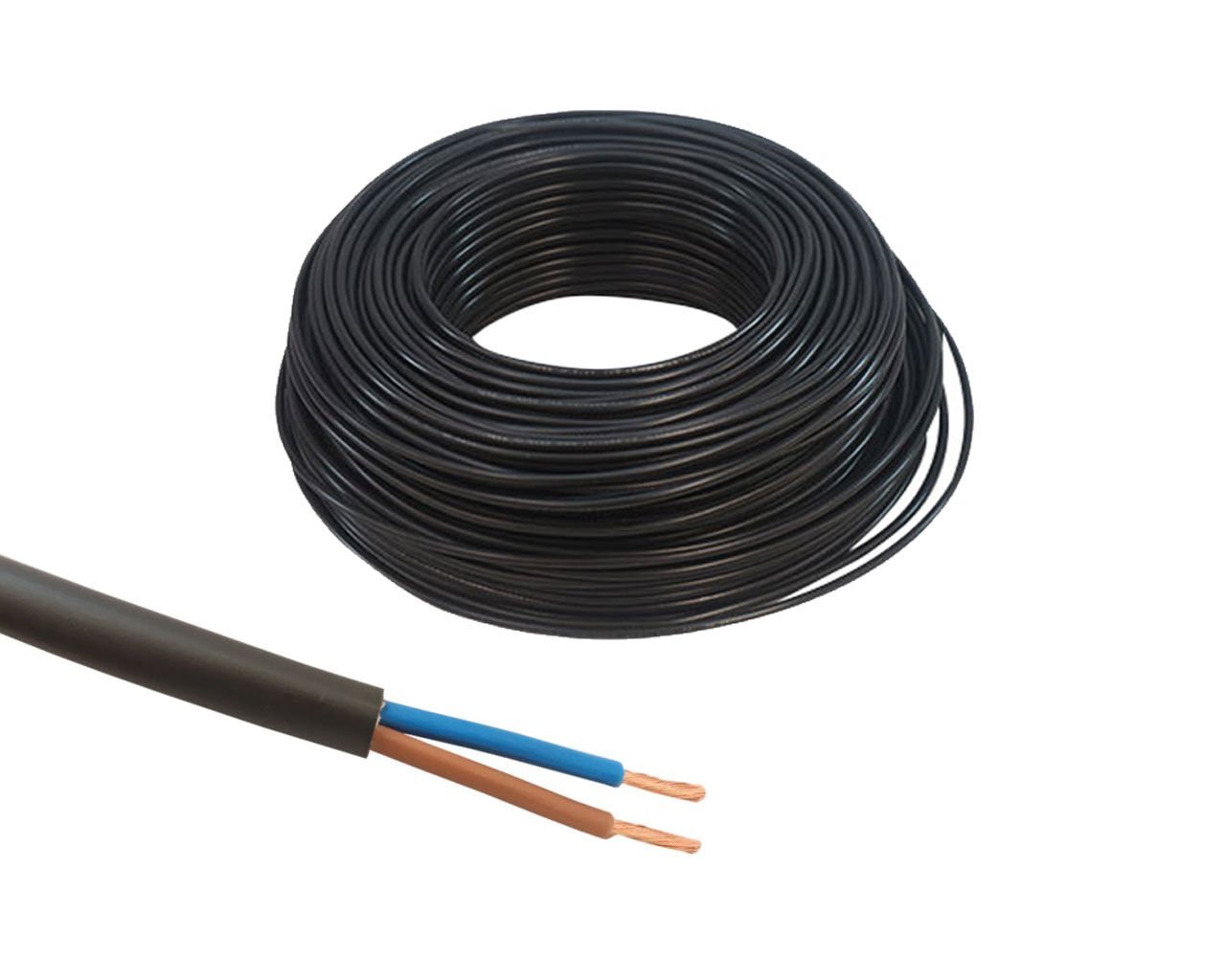 TTR Kablo Siyah 2x1 mm H05VV-F