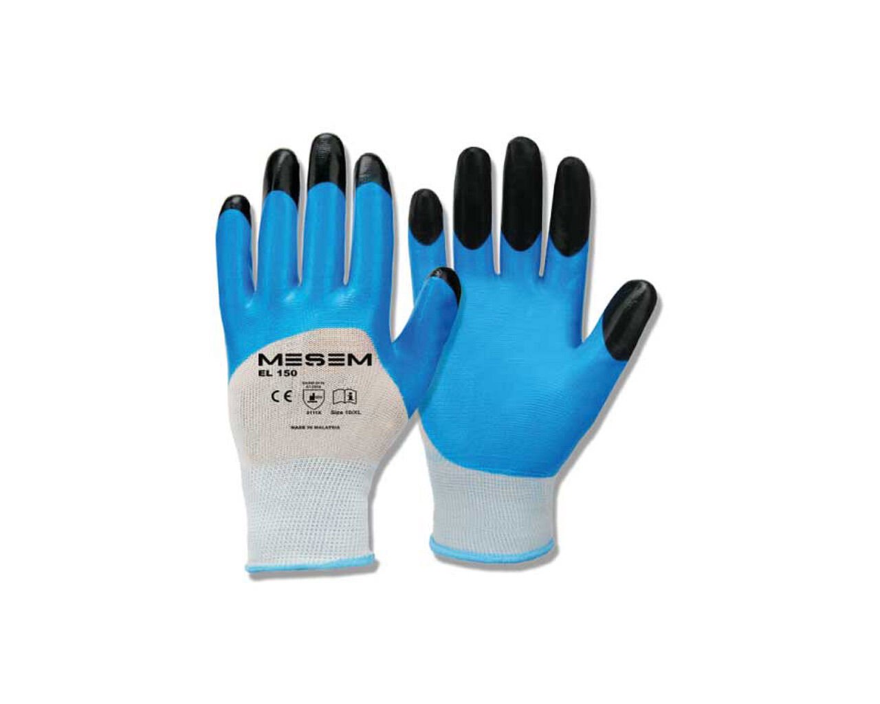 MES EL150 NO:10 Süper Latex Eldiven Mavi 3/4