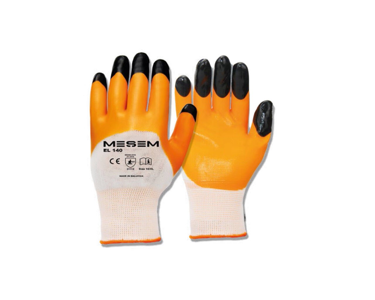 MES EL140 NO:10 Süper Latex Eldiven Turuncu 3/4