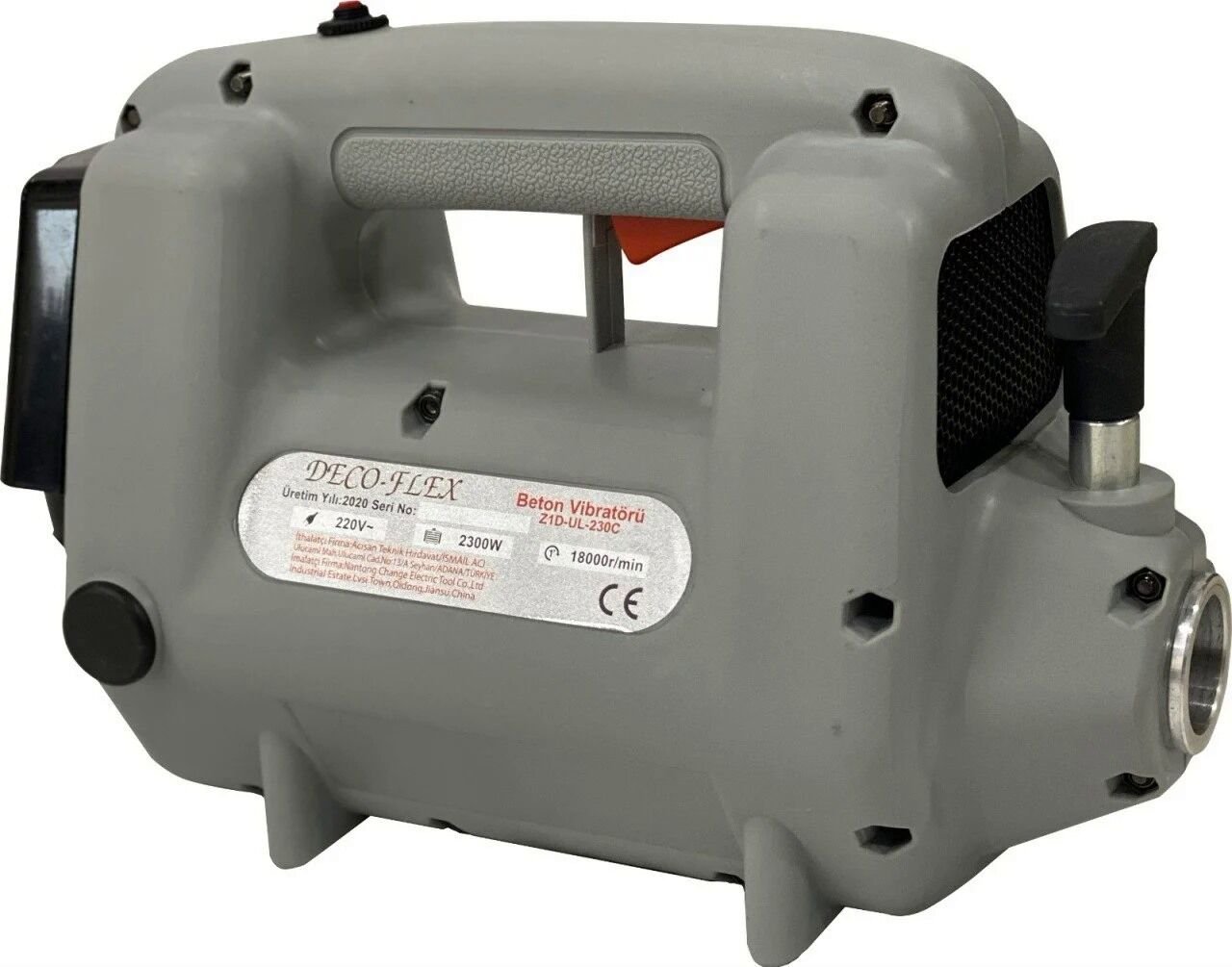 DECO FLEX W TİP 230C  ELEKTRİKLİ BETON VİBRATÖRÜ 3HP, 4M, 45MM ŞİŞE DAHİL, YÜKSEK FREKANSLI