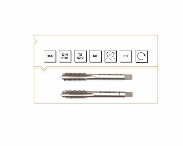 HSS DIN 2181 Metrik İnce Vidalı 2'li Takım Kılavuzu M22x1.5