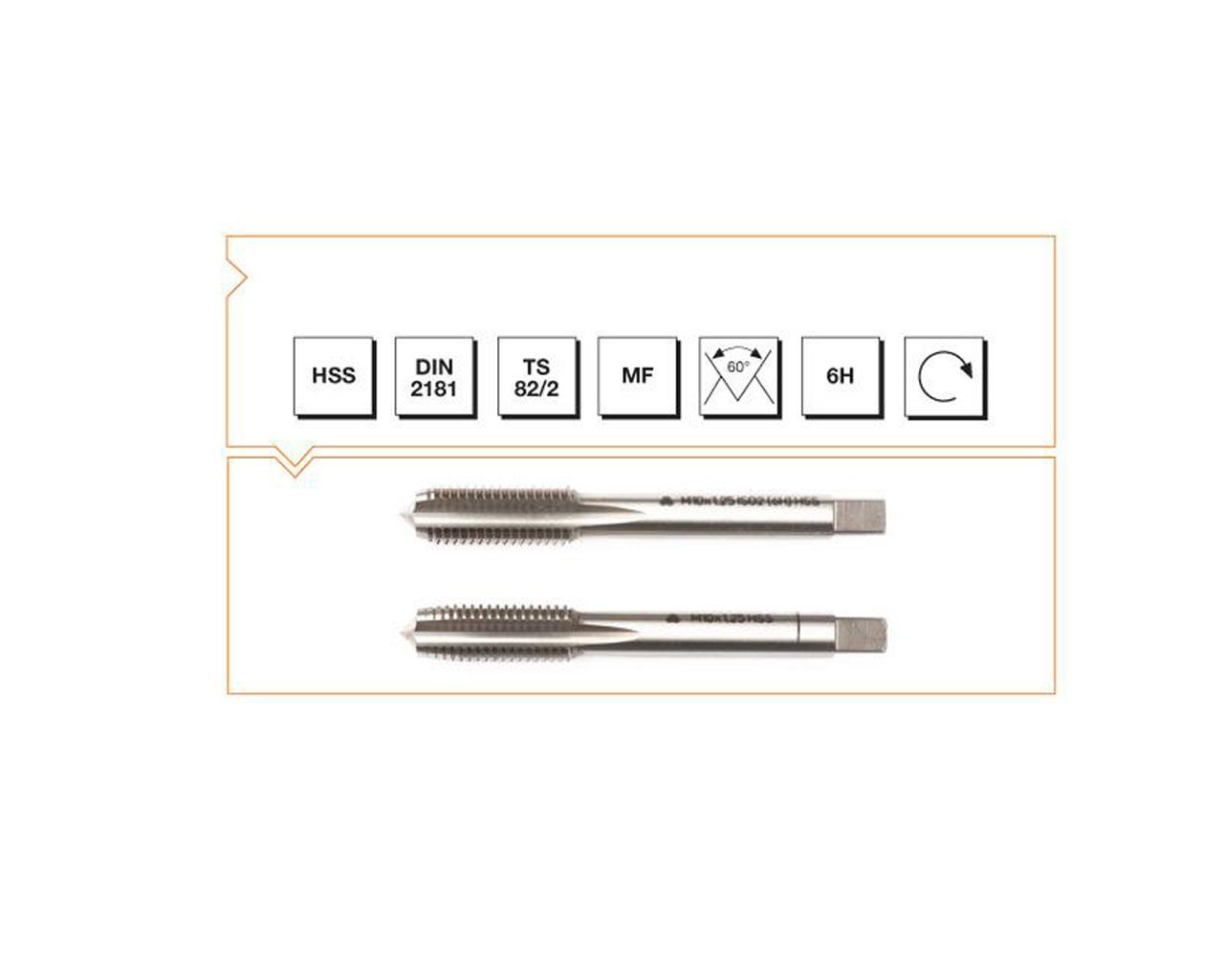 HSS DIN 2181 Metrik İnce Vidalı 2'li Takım Kılavuzu M24x1.5