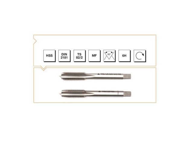 HSS DIN 2181 Metrik İnce Vidalı 2'li Takım Kılavuzu M14x1.5