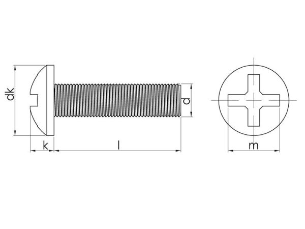 M4x35 mm Inox YSB Metrik Vida DIN 7985