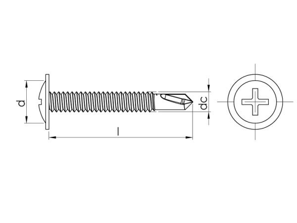 3.9x25 İthal RYSB Matkap Uçlu Saç Vidası