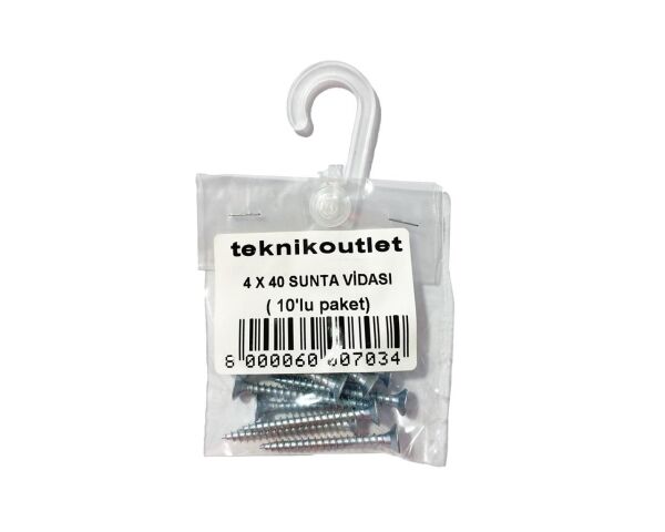 5x60 mm 10'lu Sunta Vidası DIN 7505