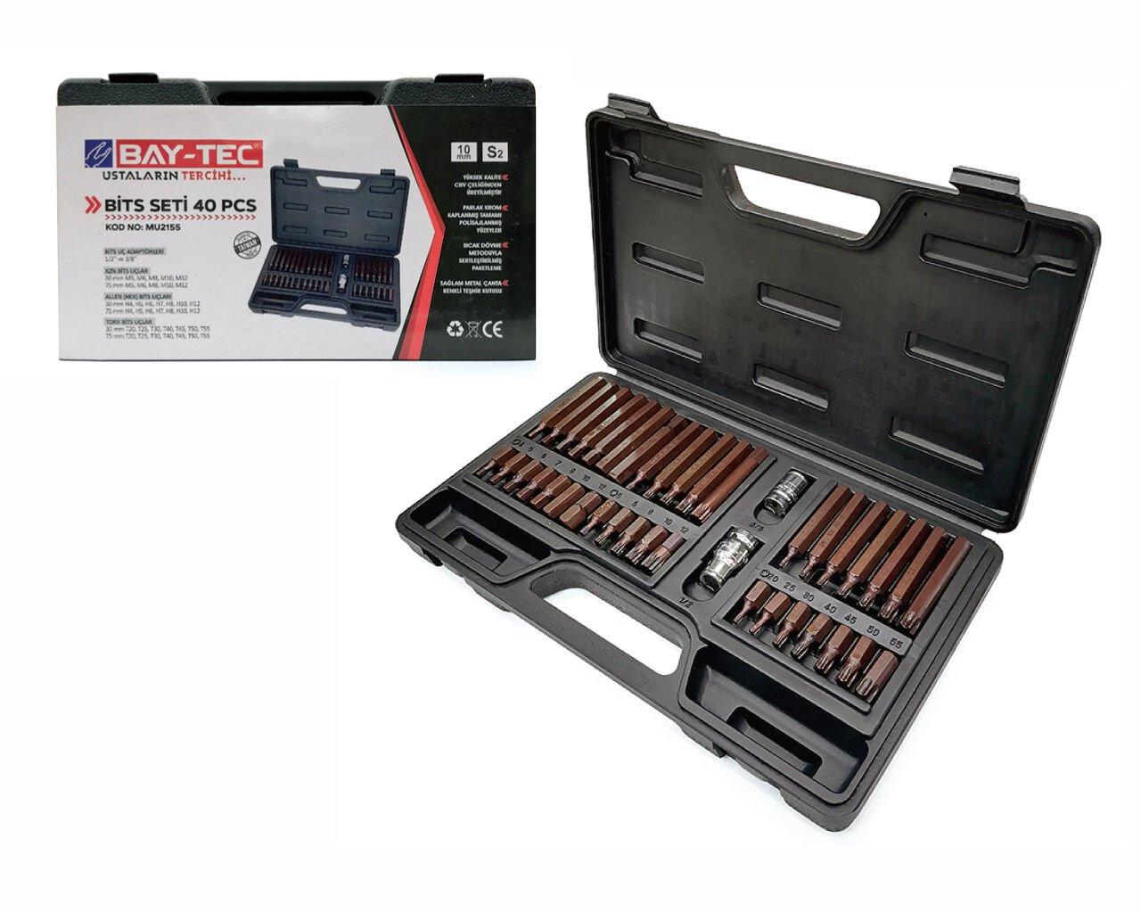 BAY-TEC MU2155 Otomotiv Bits Seti 40 Parça