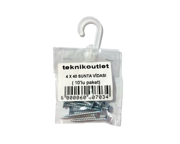 3.5x20 mm 10'lu Sunta Vidası DIN 7505