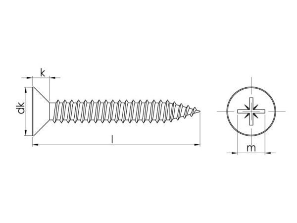 4.2x38 mm YHB Inox Saç Vidası DIN 7982