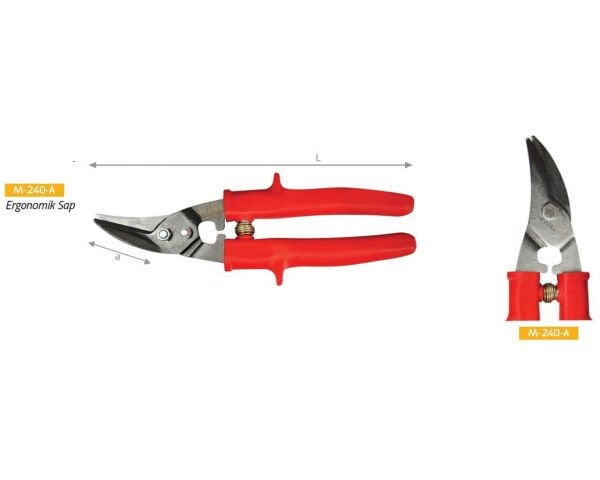 M-240B Sol Küçük Düz Saç Makası 240x45mm