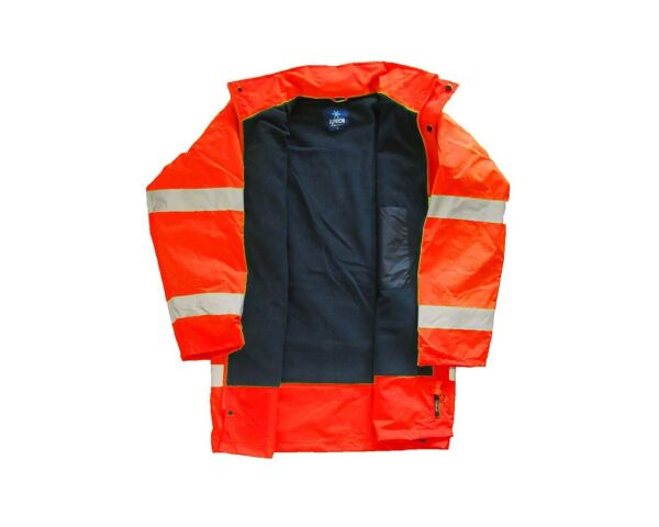 JUNIOR JN1012/P Waterproof Polarlı Fosforlu Oxford Parka Turuncu XL beden