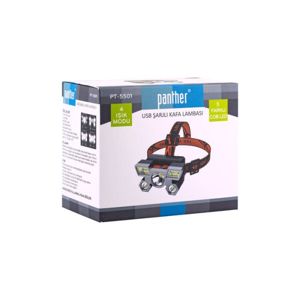 PANTHER PT-5501 USB Şarjlı Kafa Lambası