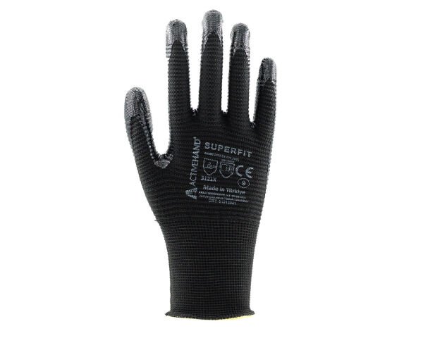 SUPERFİT SY/SY NO:8 Avuç İçi Tırtıklı Nitril Kaplı Polyester Eldiven