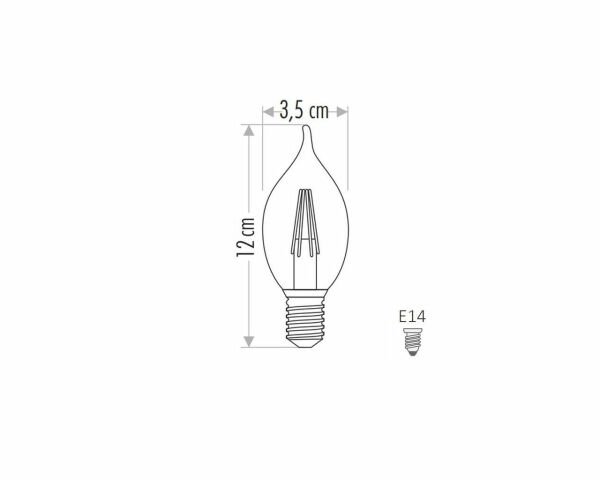 CT-4281 Led Kıvrık Buji Ampül E14 4W Amber Renk