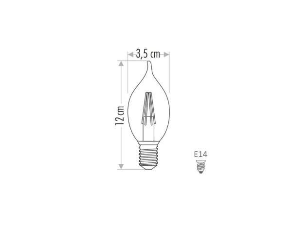 CT-4281 Led Kıvrık Buji Ampül E14 4W Amber Renk