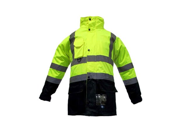 JUNIOR JN1003 Fosforlu Oxford 5+1 İçi Çıkmalı Parka Sarı Lacivert XXL beden