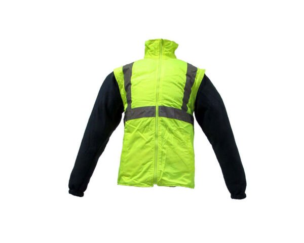 JUNIOR JN1003 Fosforlu Oxford 5+1 İçi Çıkmalı Parka Sarı Lacivert XL beden