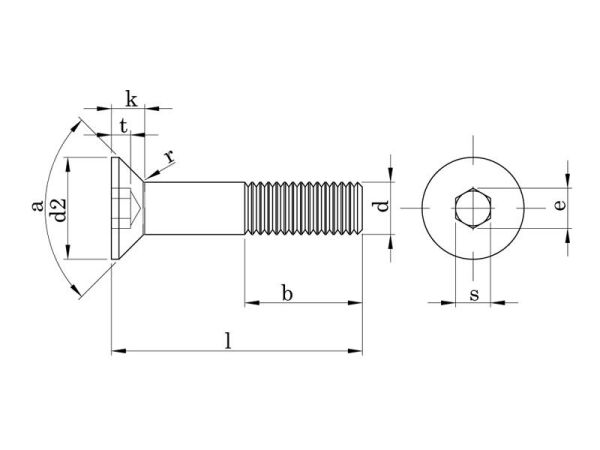 M4x10 Havşa Baş İmbus Cıvata DIN 7991