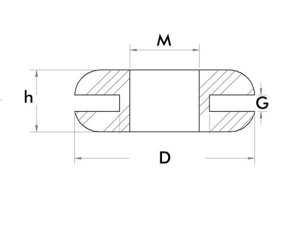 23x37 h:37  Ø32 mm Kauçuk Gromet