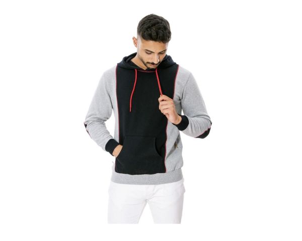 Kapşonlu Cepli Sweat Gri S