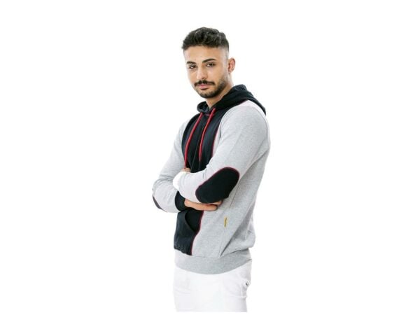 Kapşonlu Cepli Sweat Gri XXXL