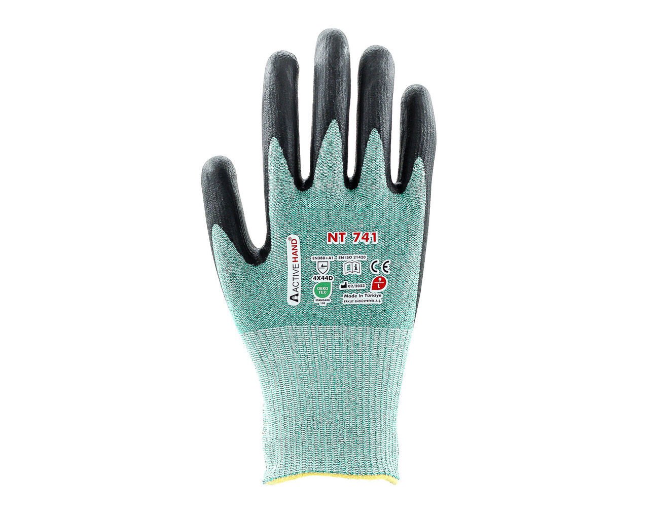 NT 741 GR/SY NO:7 Köpük Nitril Kaplı Polyester Çift İplik Kesilmeye Dayanıklı Eldiven