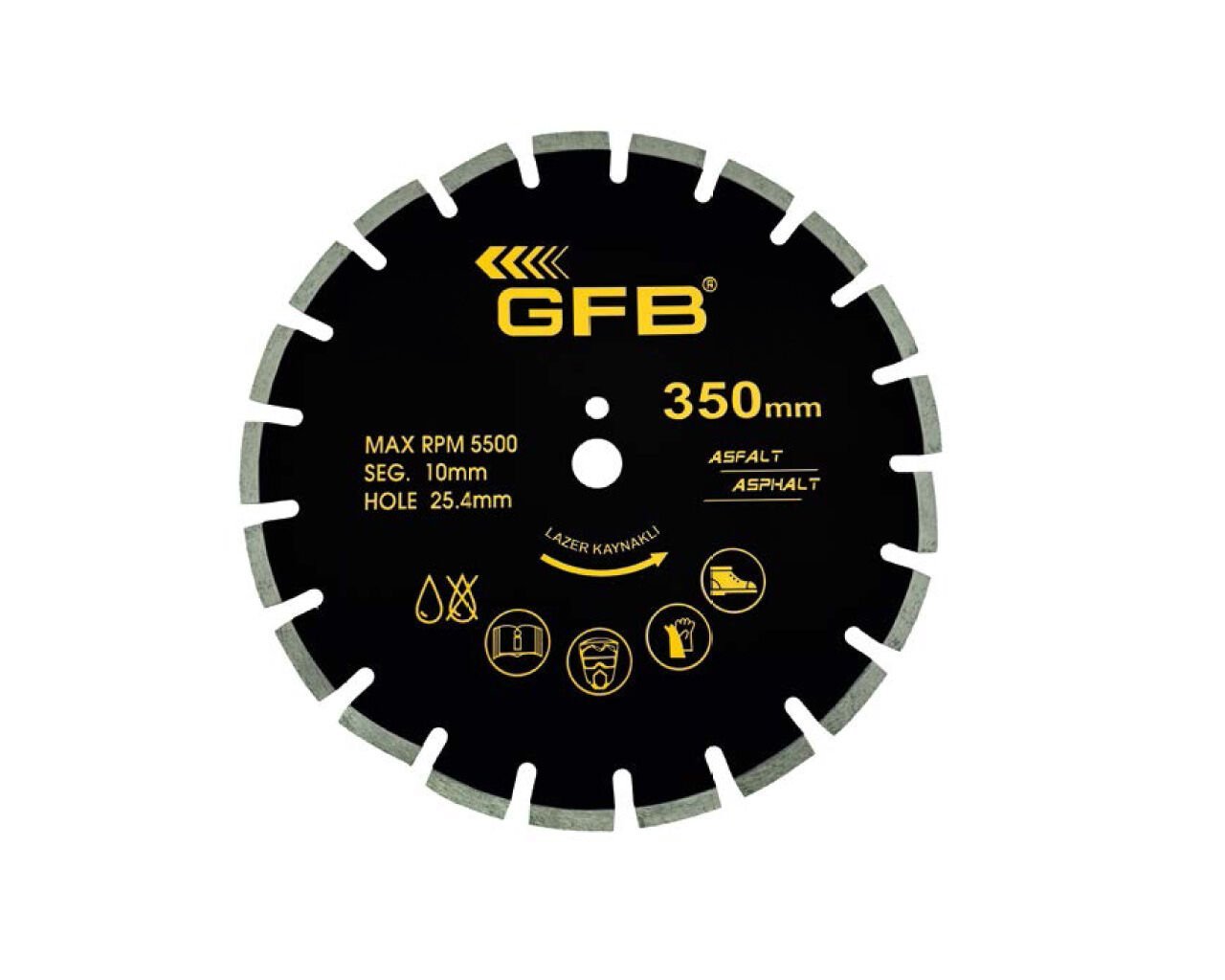 Asfalt Kesme Testere Lazer Elmaslı 450x25.4x10mm GFB2375