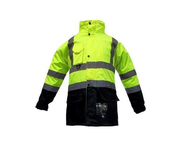 JUNIOR JN1003 Fosforlu Oxford 5+1 İçi Çıkmalı Parka Sarı Lacivert M beden