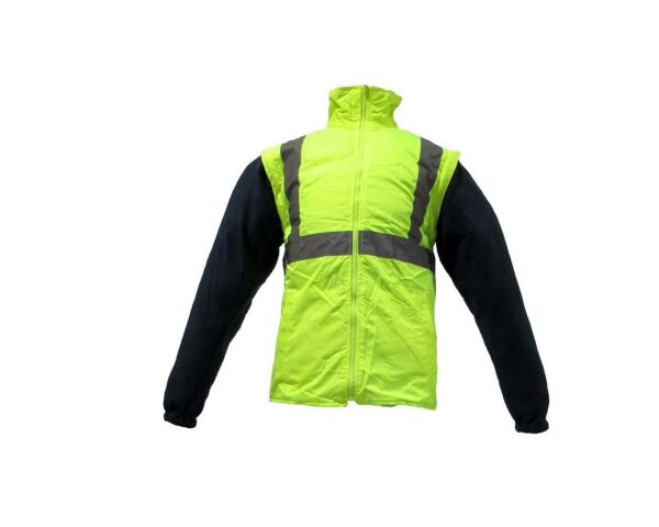 JUNIOR JN1003 Fosforlu Oxford 5+1 İçi Çıkmalı Parka Sarı Lacivert M beden