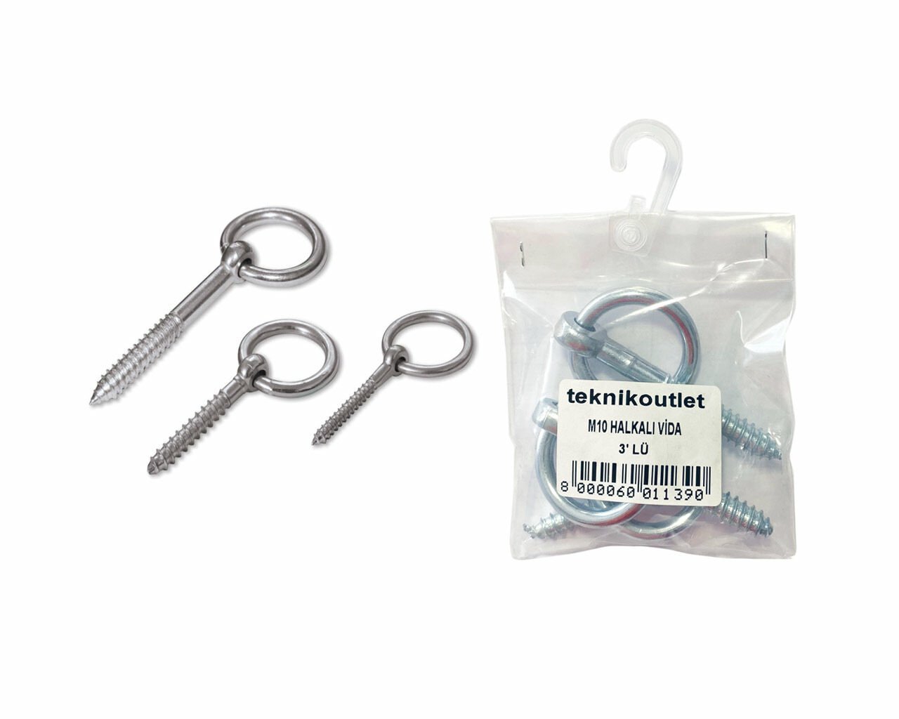 Halkalı Vida M10 3'lü Paket