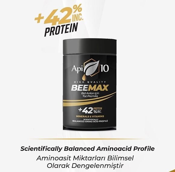 APİ 10 BEEMAX BAL ARILARI İÇİN YÜKSEK KALİTELİ PROTEİN, VİTAMİN VE MİNERAL KATKISI  1000Gram