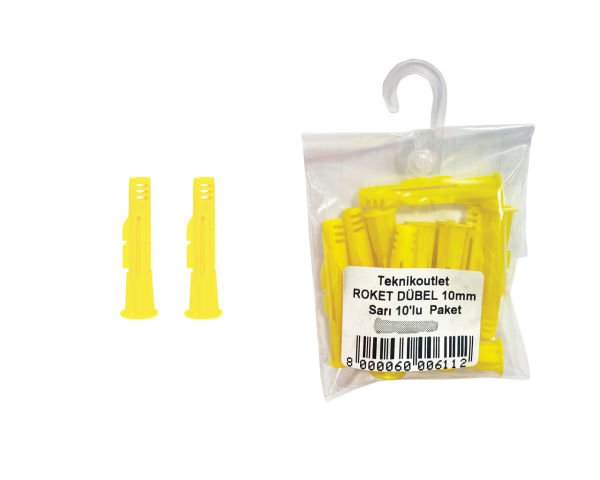 Sarı Roket Dübel 8 mm 10'lu Paket