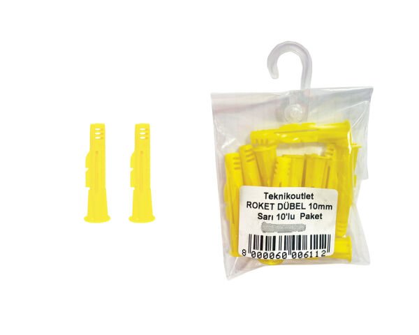 Sarı Roket Dübel 8 mm 10'lu Paket