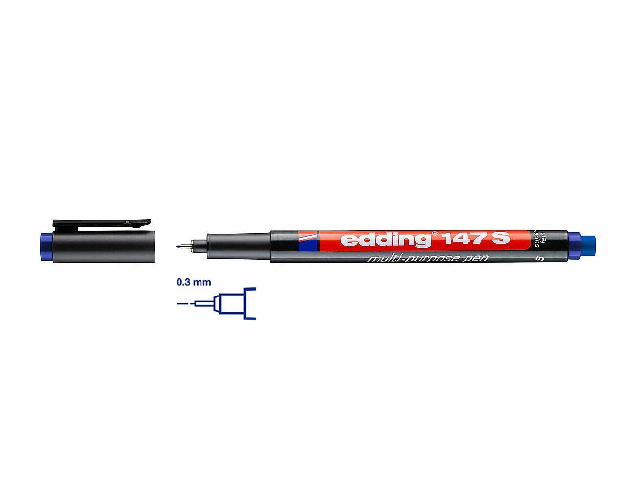 Edding 147S Asetat Kalemi Mavi