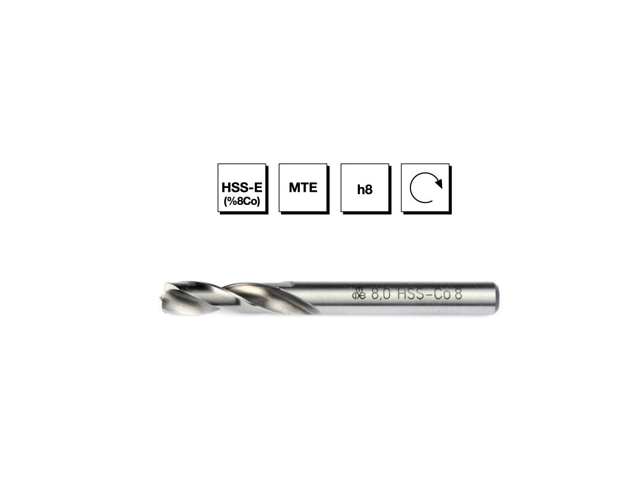 HSS -E Normu Punta Çürütme Matkap Ucu - UZUN 8 mm