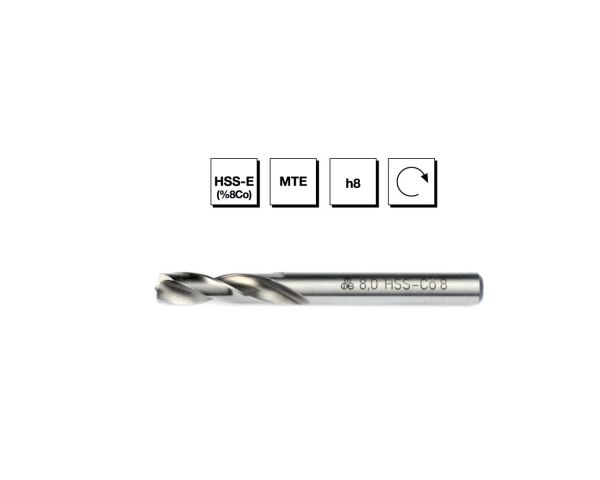 HSS -E Normu Punta Çürütme Matkap Ucu - UZUN 8 mm