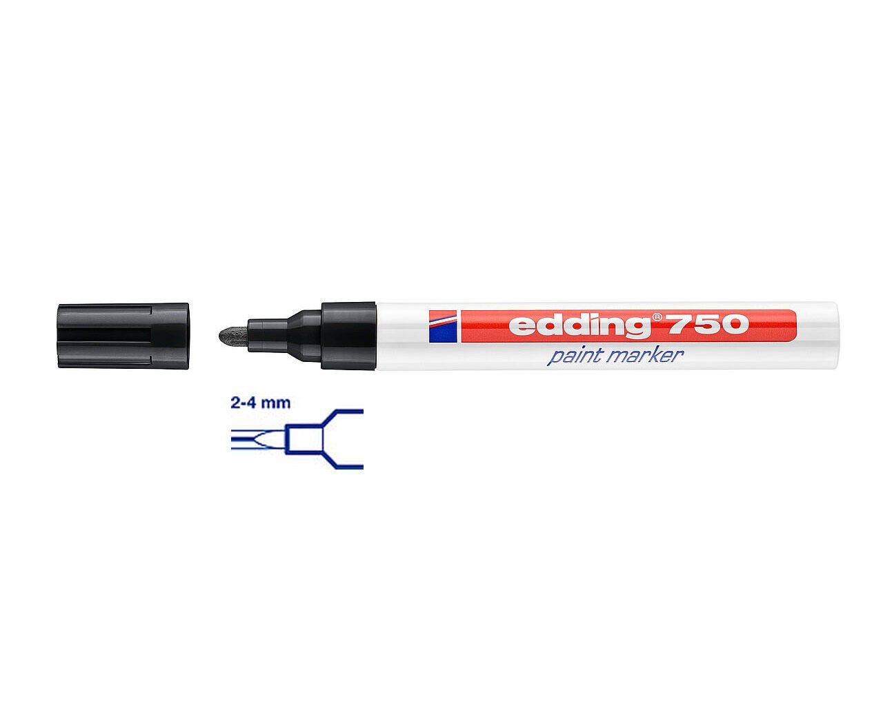 Edding 750 Tam Örtücü Boya Kalemi Siyah