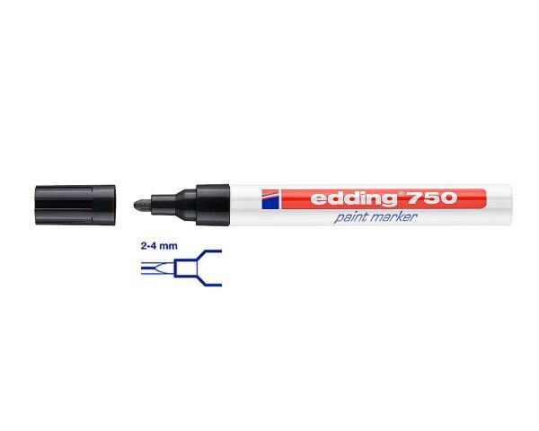 Edding 750 Tam Örtücü Boya Kalemi Siyah