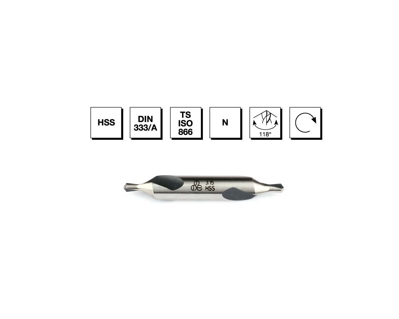 HSS DIN 333 / A Punta Matkabı FORM A - 2.5 mm