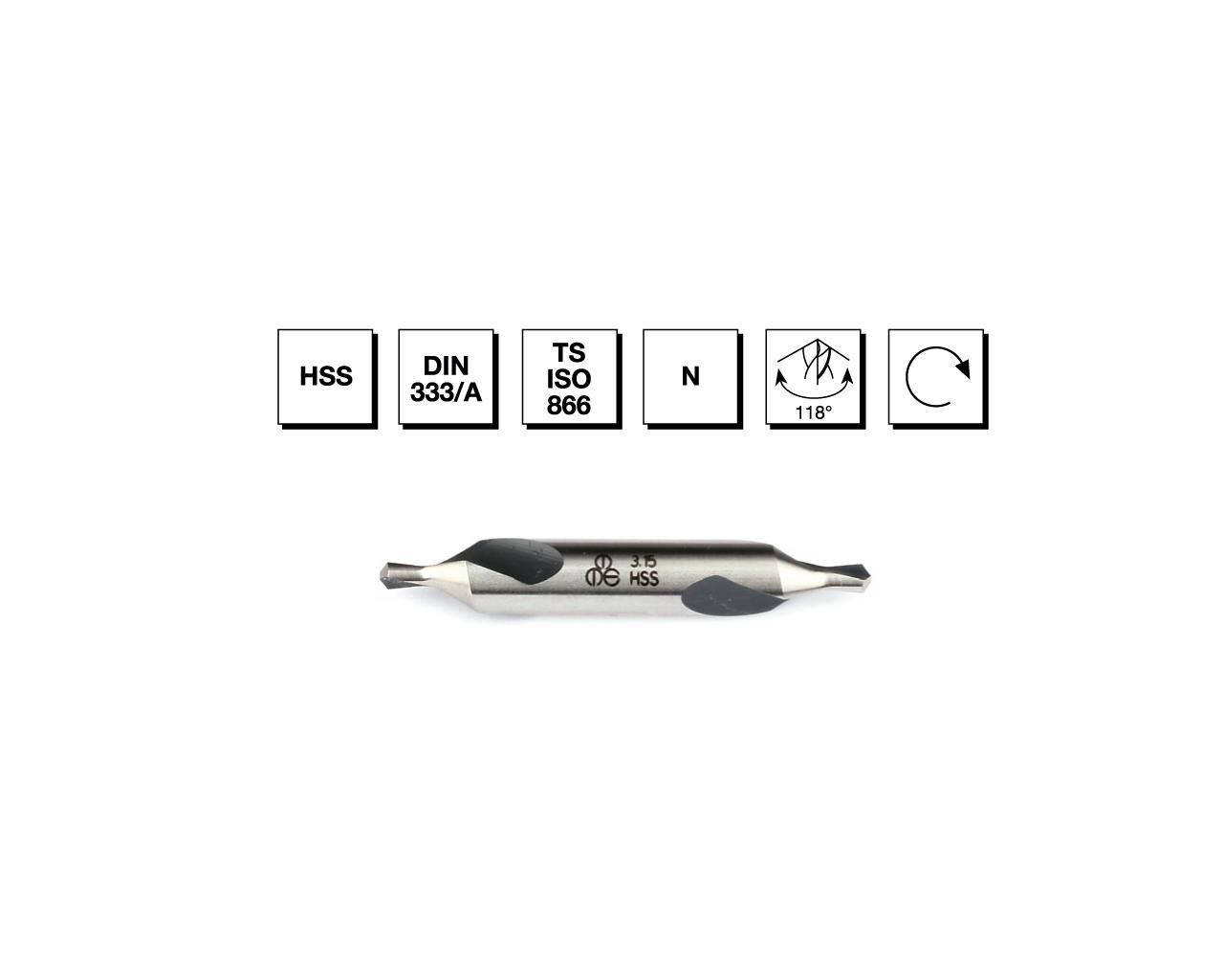 HSS DIN 333 / A Punta Matkabı FORM A - 6.3 mm