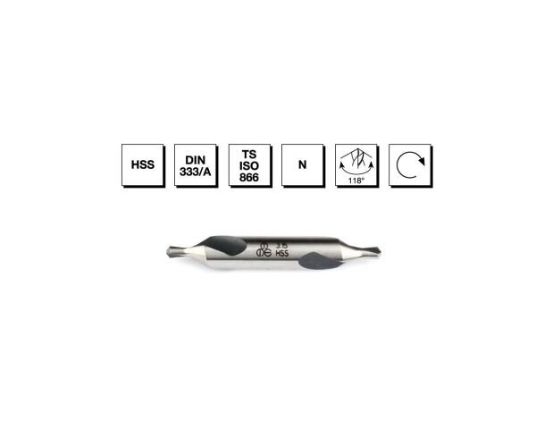 HSS DIN 333 / A Punta Matkabı FORM A - 6.3 mm