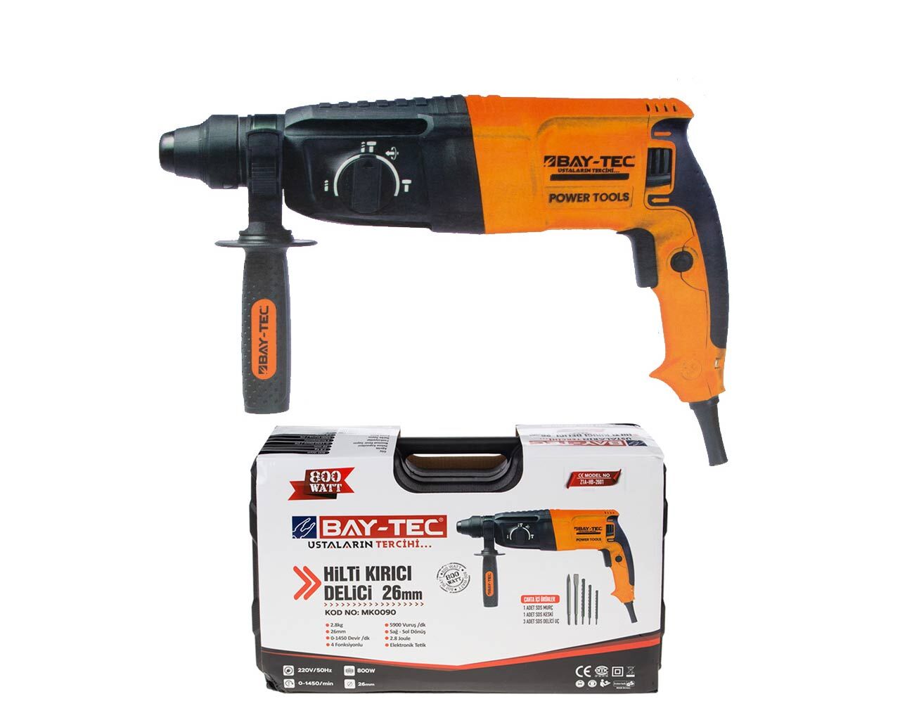 MK0090 Kırıcı Delici Matkap 26mm 800W, 4 fonksiyon